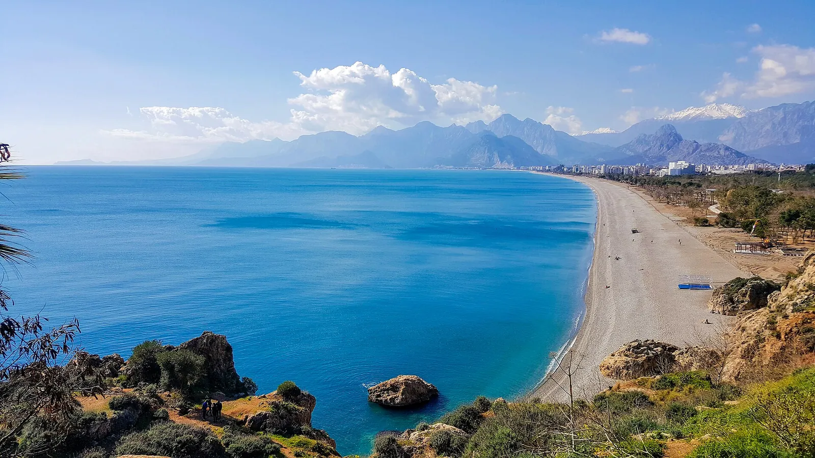 Konyaaltı Beach curving below the Beydağları mountains