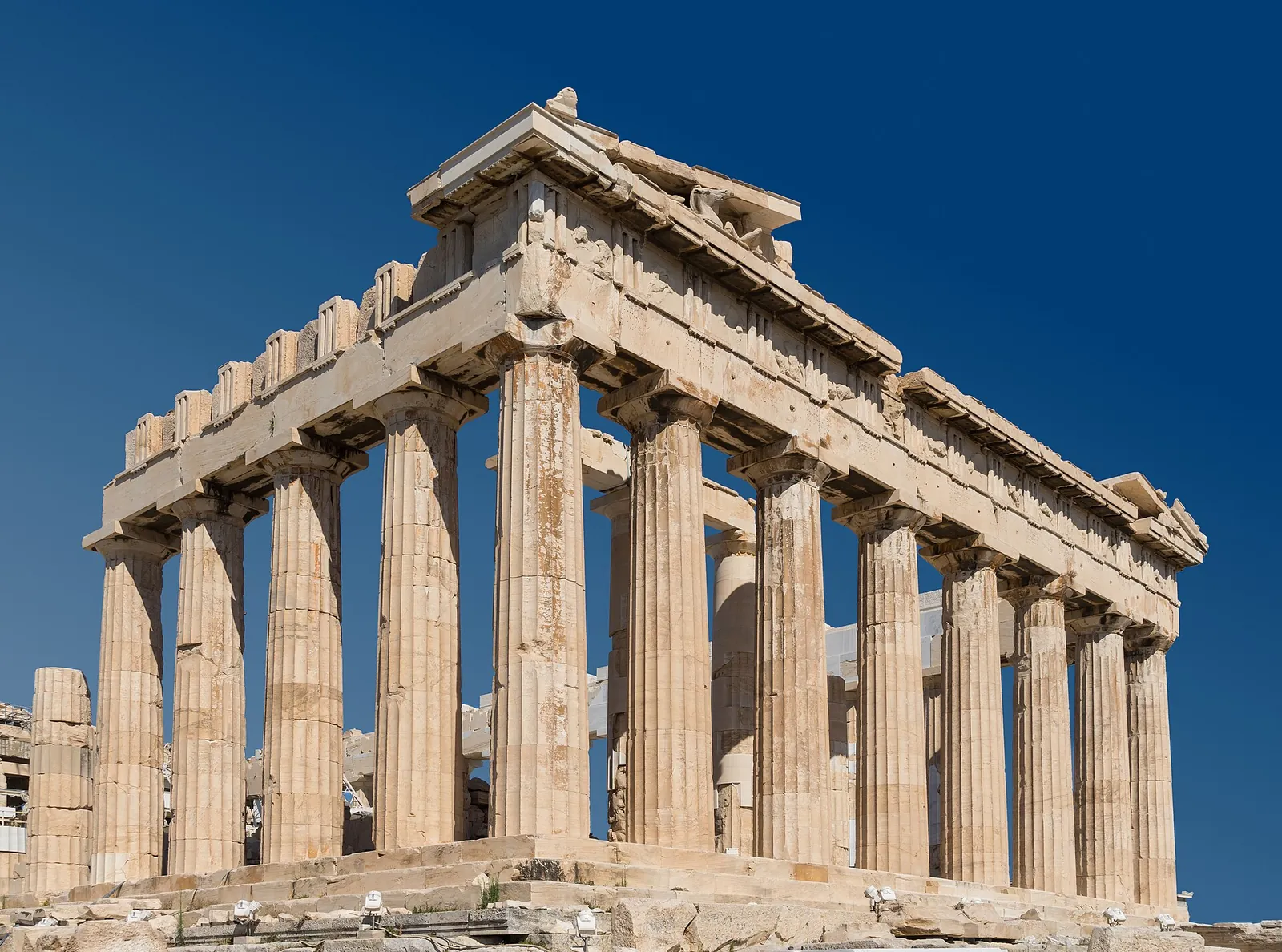 The Parthenon under a deep blue Athens sky