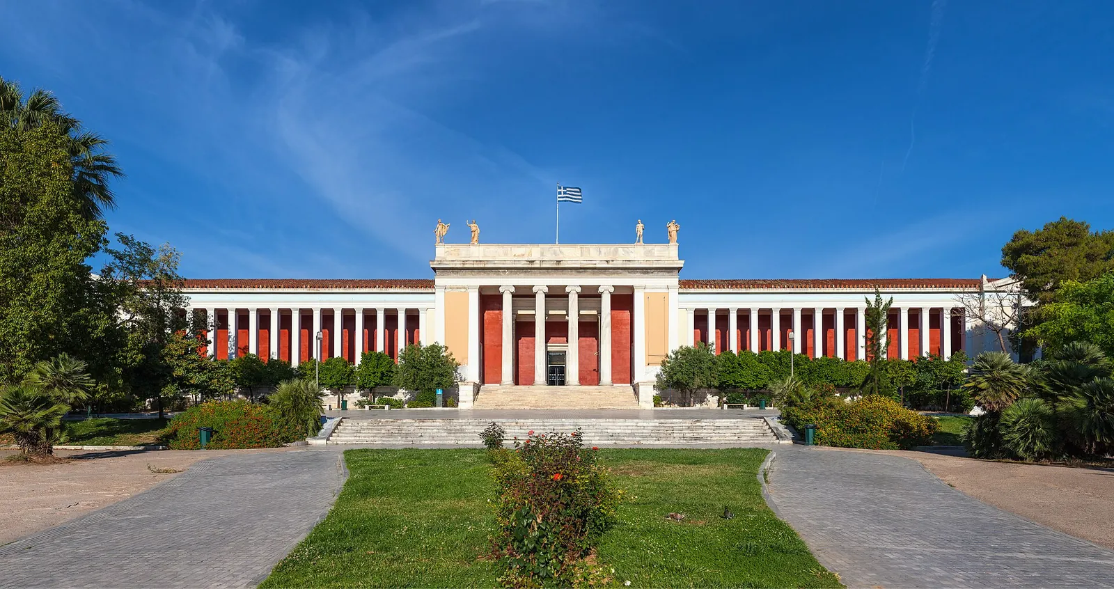The National Archaeological Museum facade in Athens