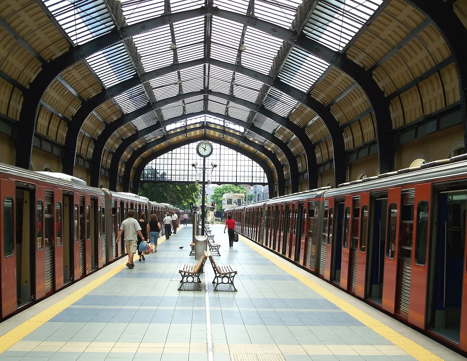 The arched Piraeus station on Athens metro Line 1