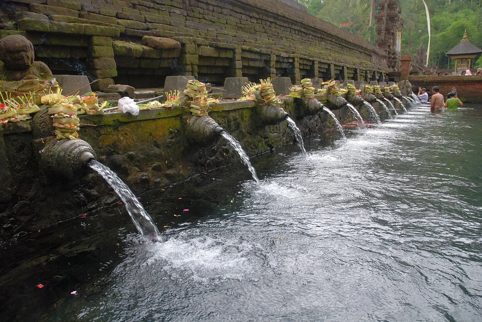 Holy spring water spouts at Pura Tirta Empul