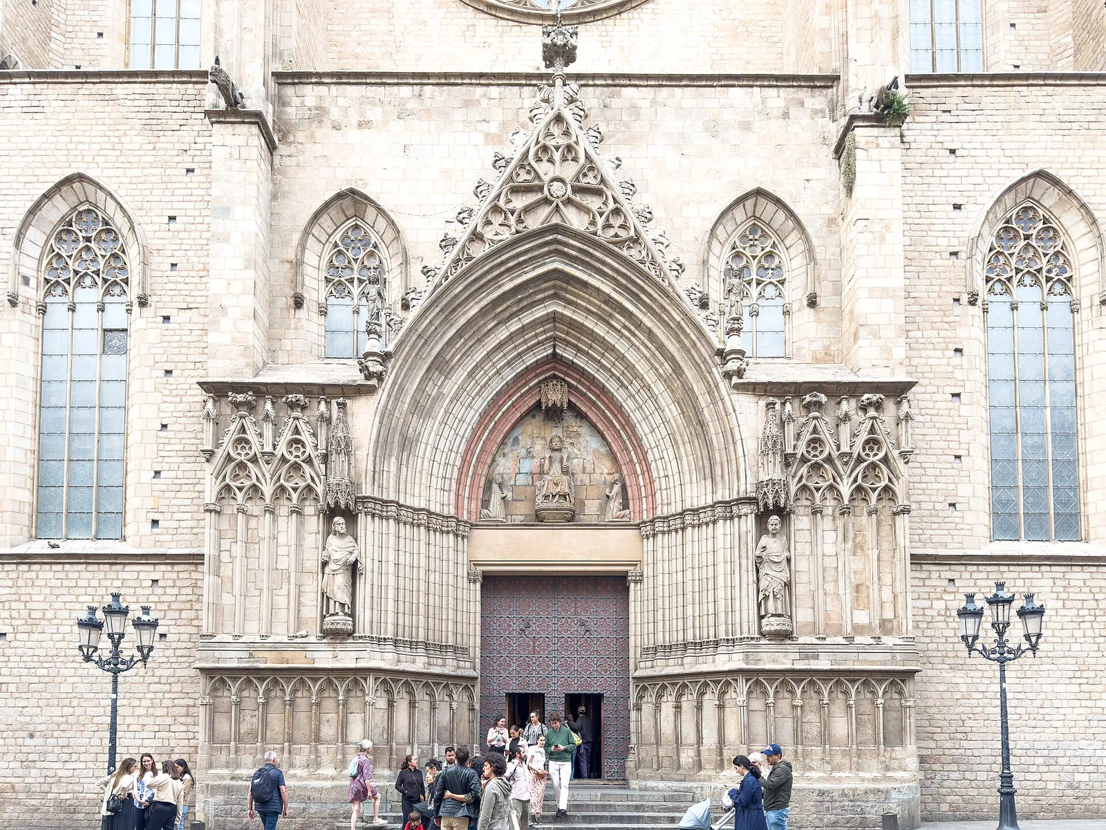 Gothic doorway of Santa Maria del Mar in El Born