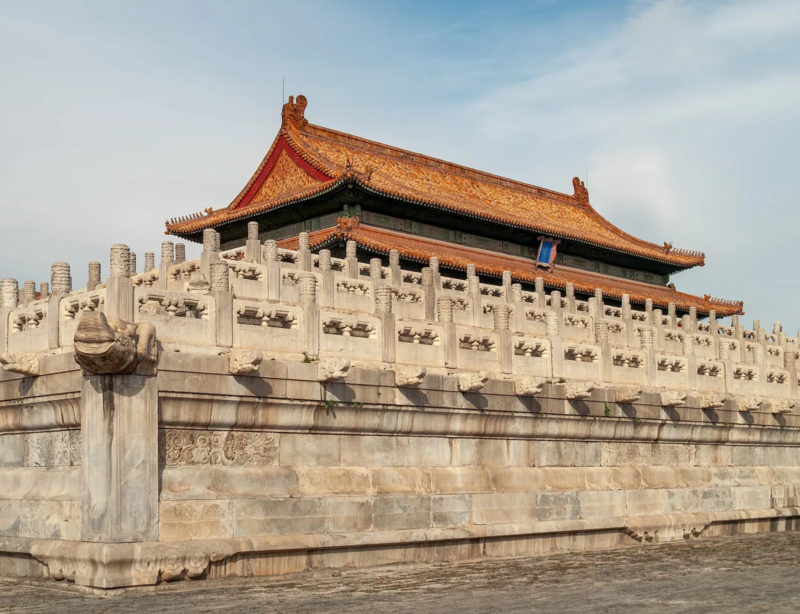 Golden roof and marble terraces in the Forbidden City