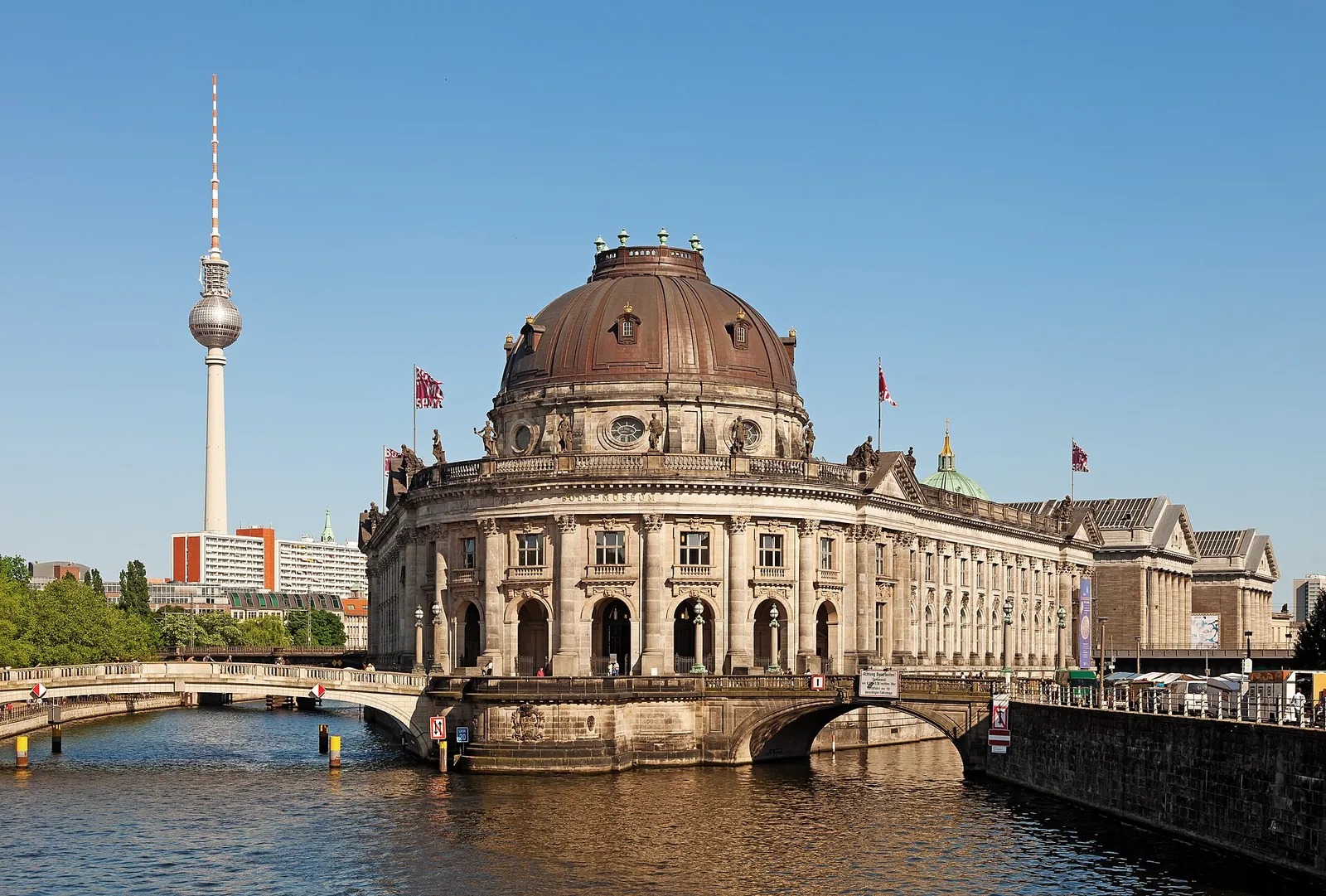 Bode Museum on the Spree with the TV Tower behind