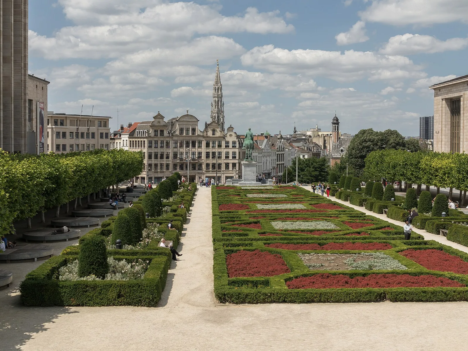 Mont des Arts garden with the Old Town beyond