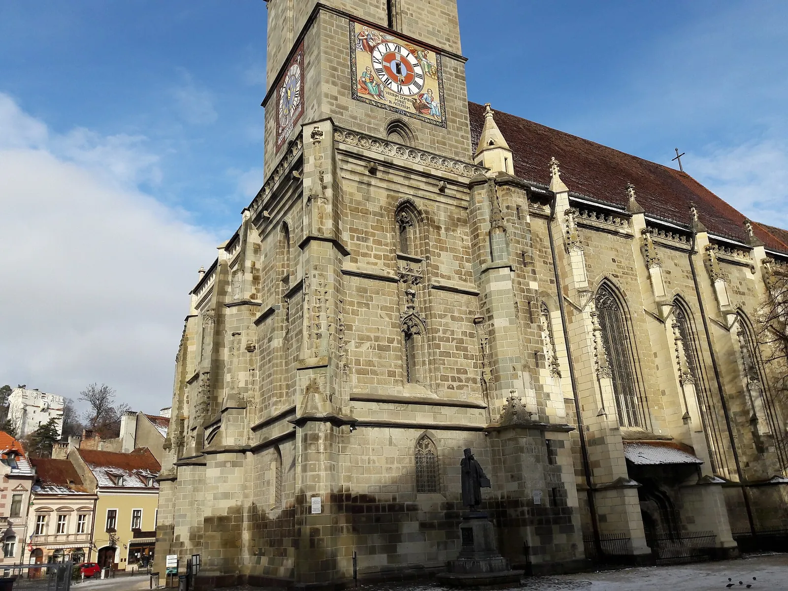 The Gothic Black Church under a blue sky, Brașov