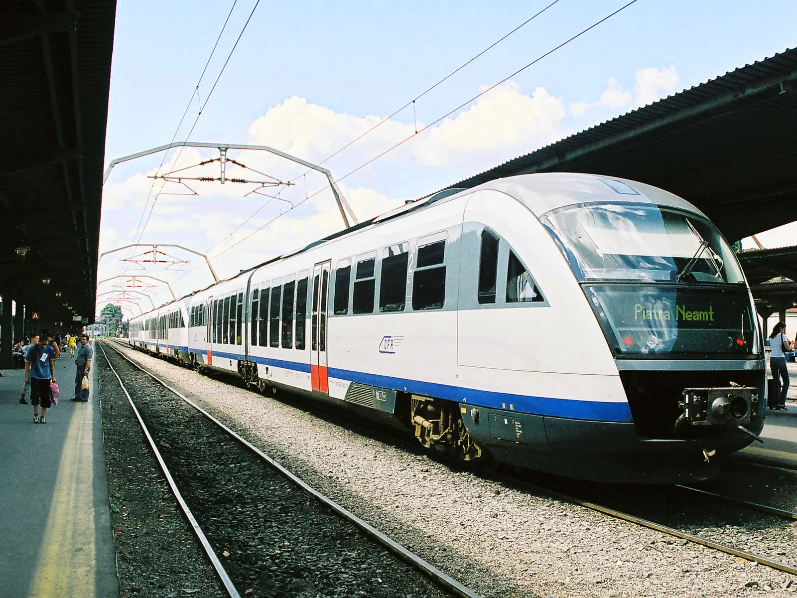 Train waiting at a sunny platform, Gara de Nord
