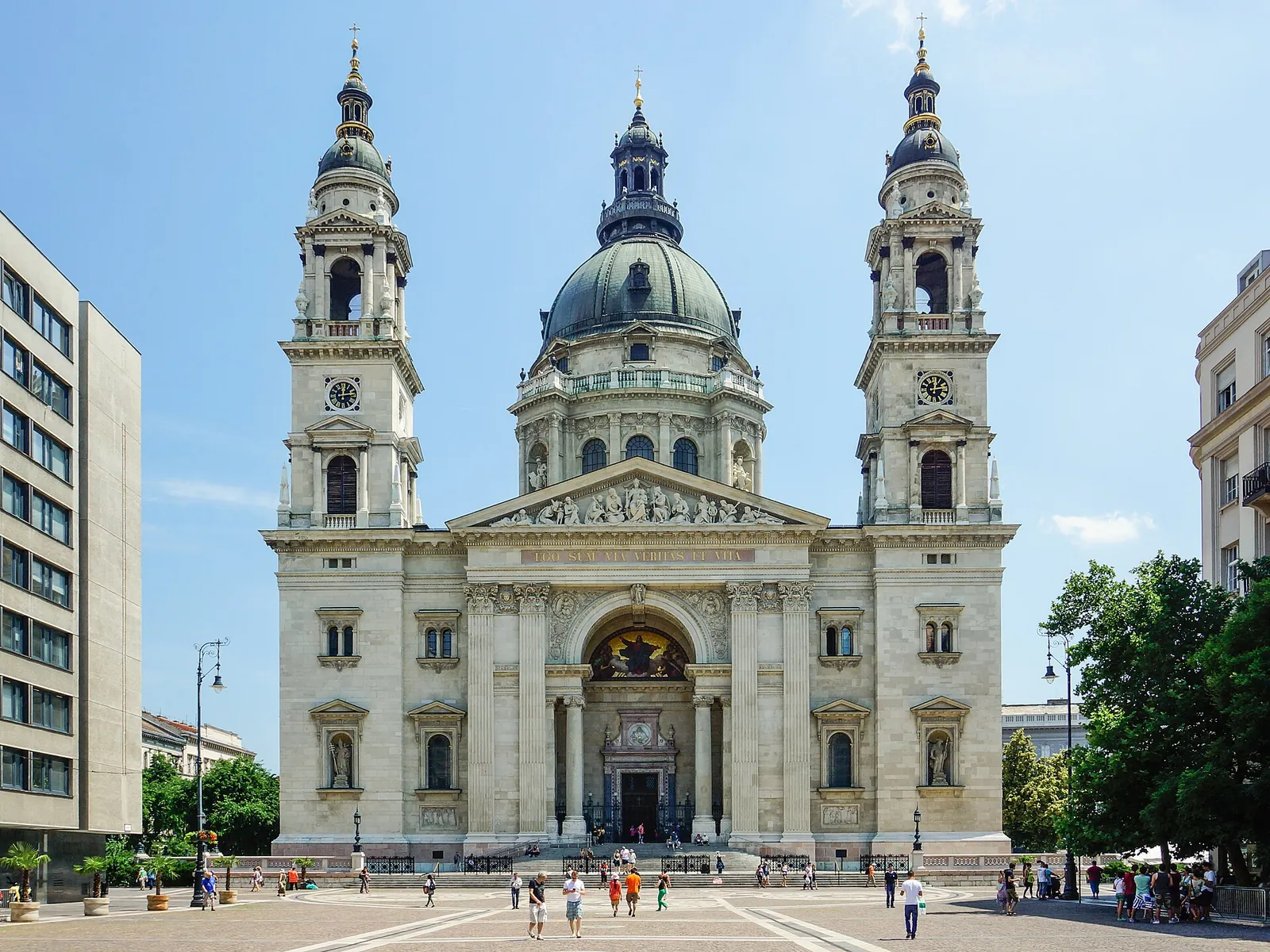 St Stephen's Basilica and its square on a sunny day
