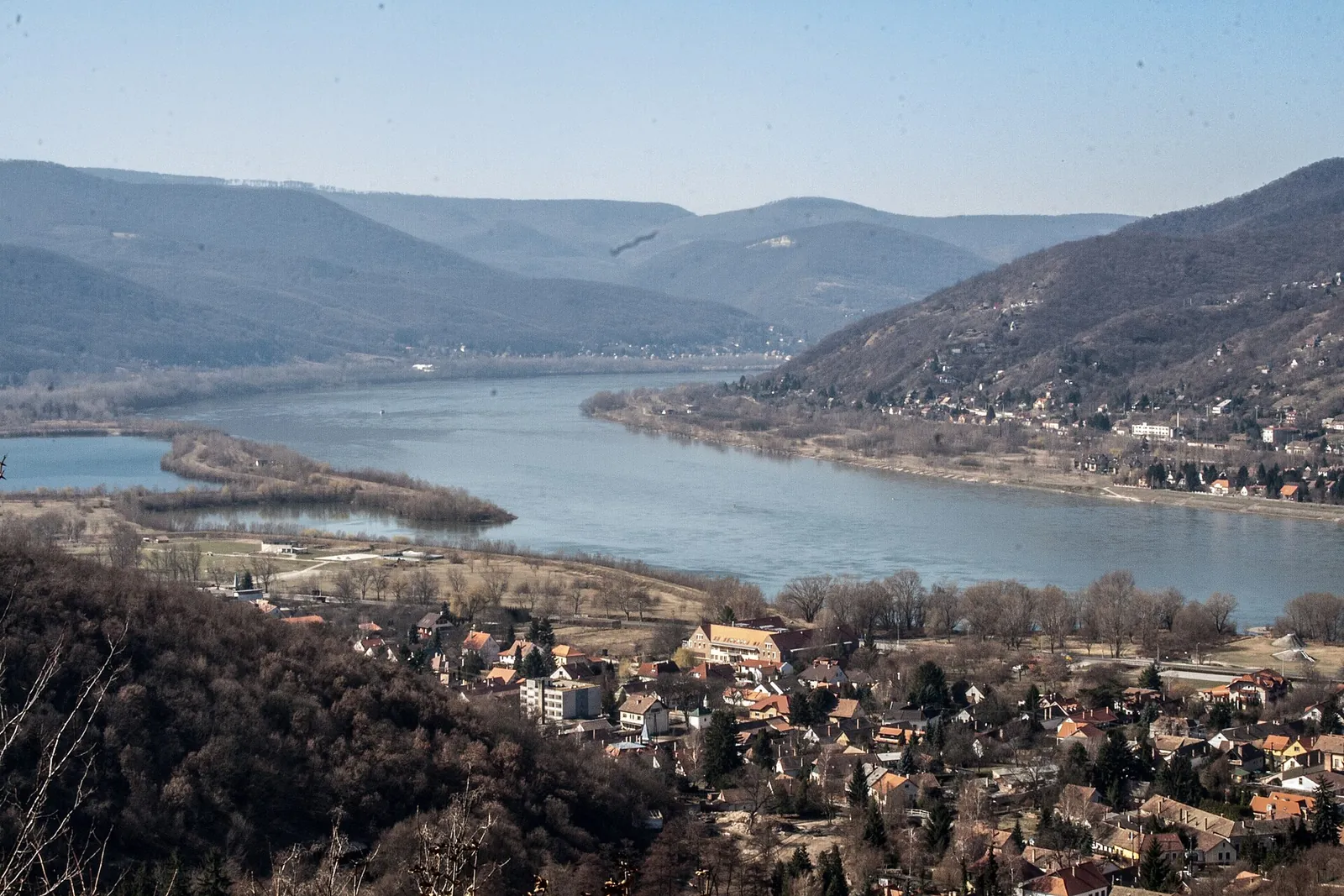 The Danube Bend winding between wooded hills