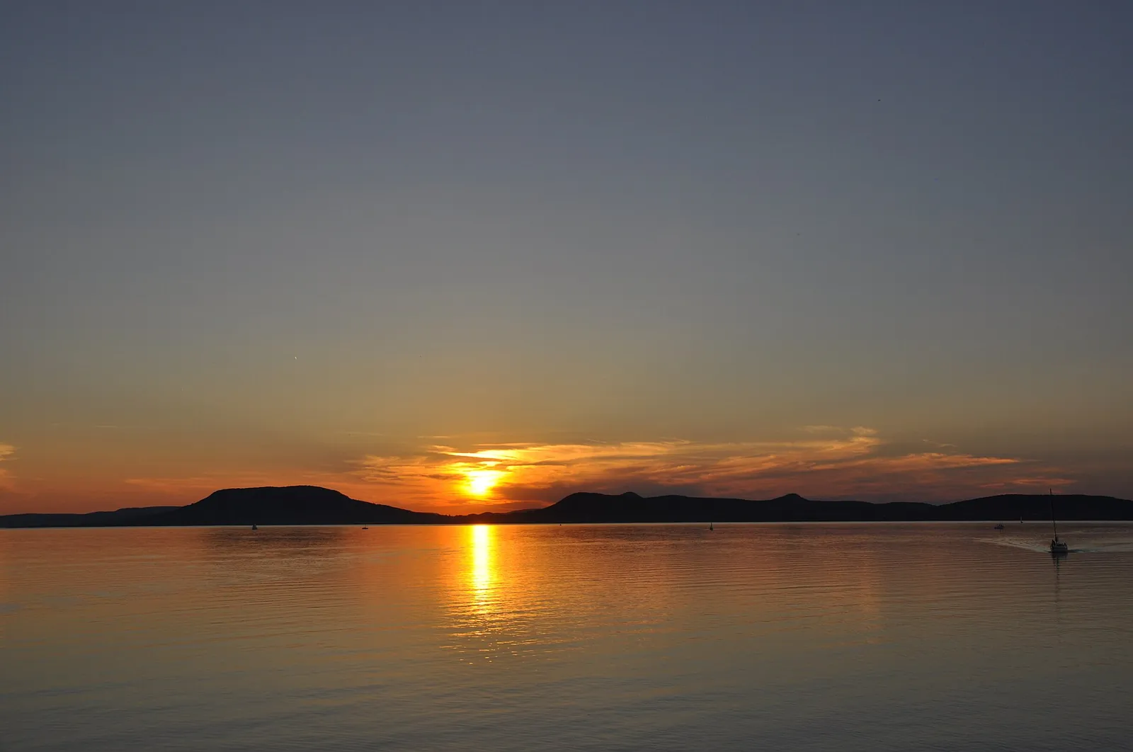Golden sunset over Lake Balaton