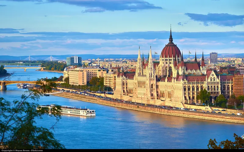 The Hungarian Parliament on the Danube in Budapest