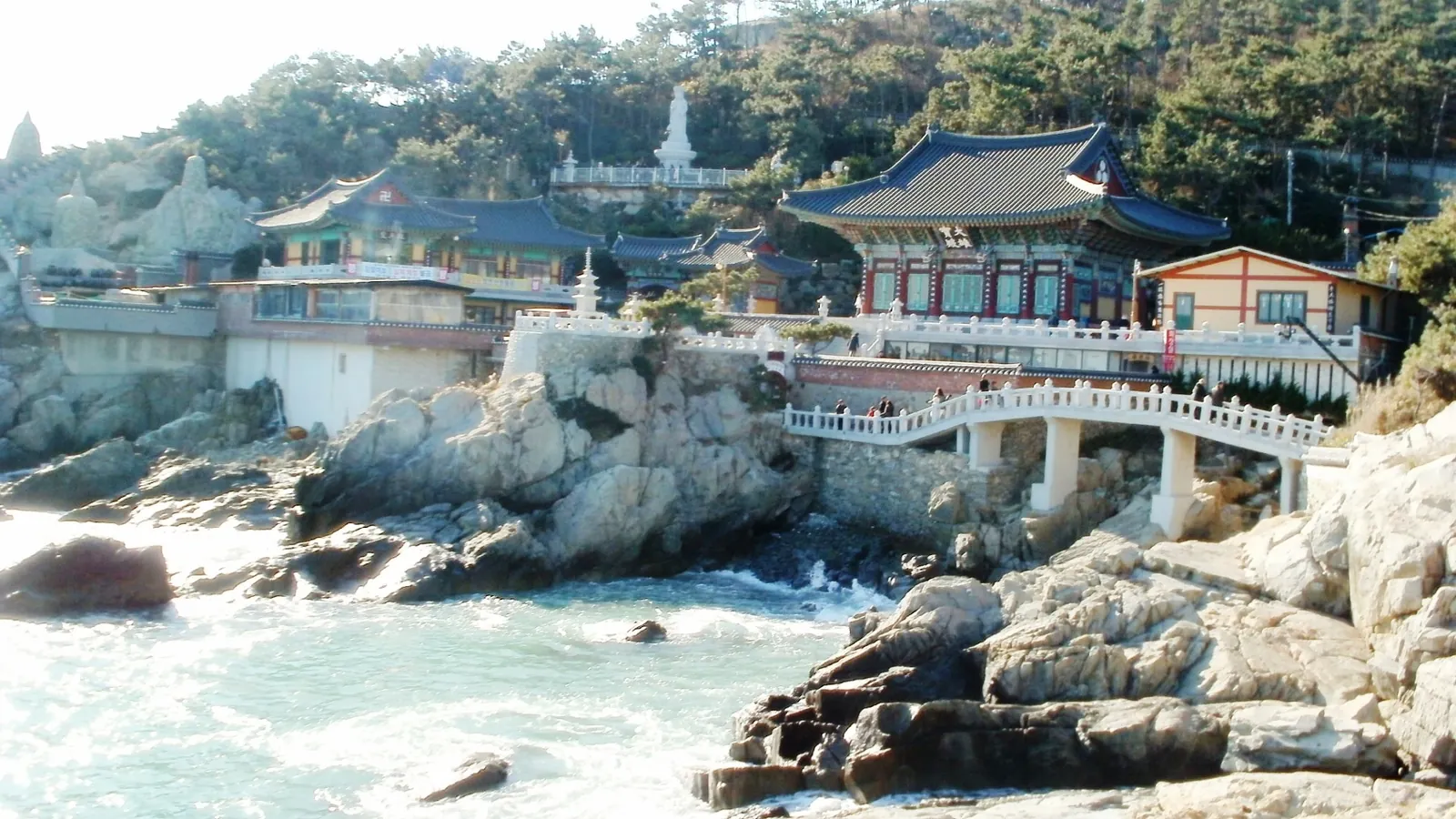 Haedong Yonggungsa Temple perched on rocks above the sea