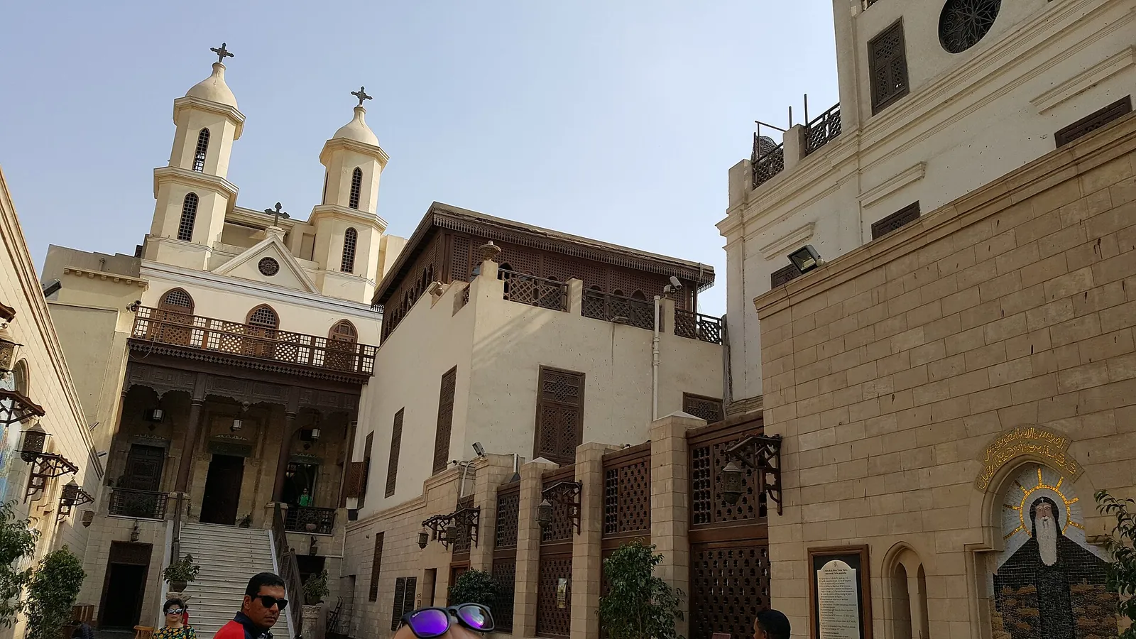 The twin towers of the Hanging Church in Coptic Cairo