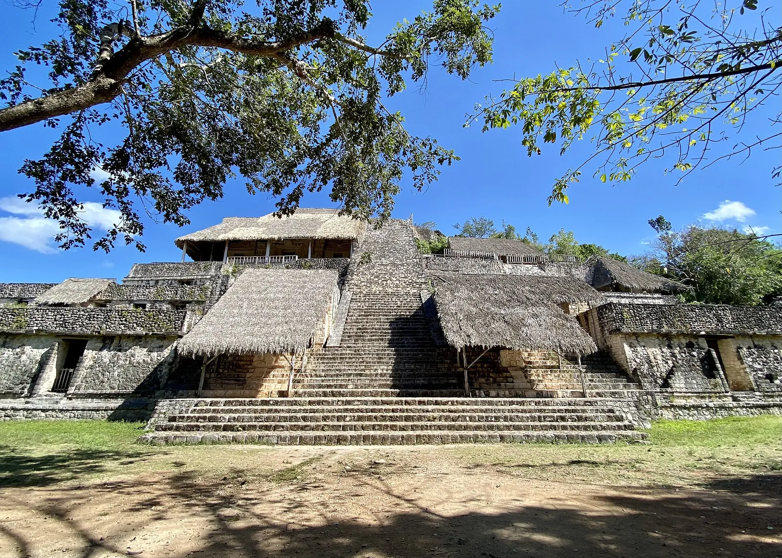The Acropolis pyramid at Ek Balam on a sunny day