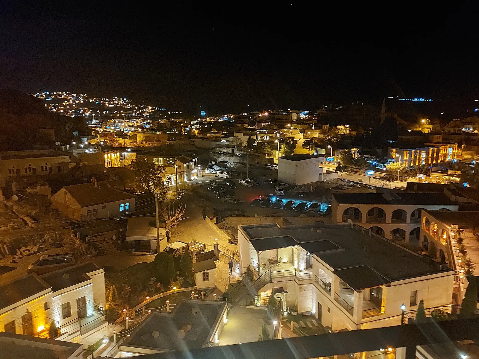 Urgup's lights twinkling after dark