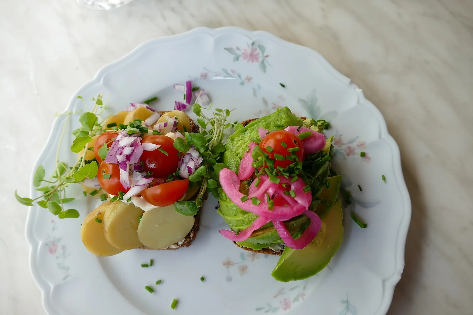 Colourful open sandwiches, Danish smørrebrød