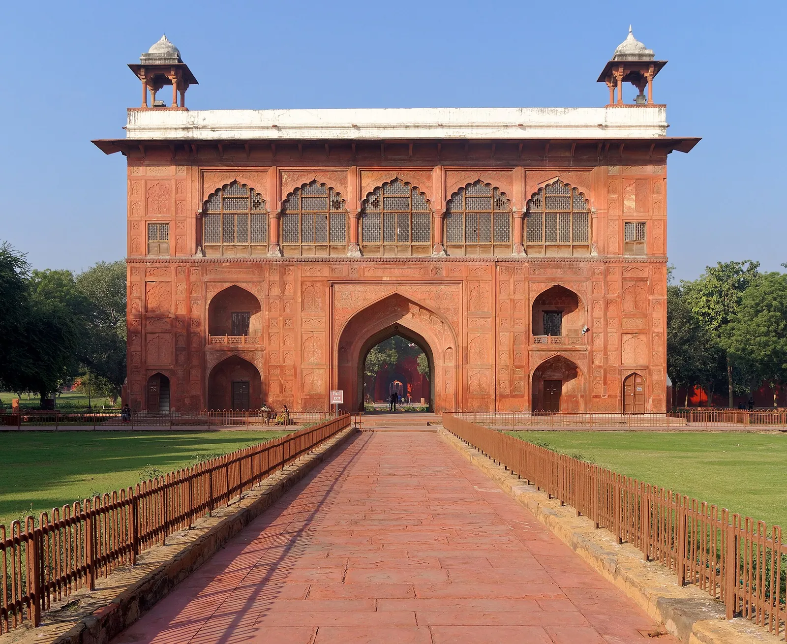 Red sandstone Naubat Khana gateway inside the Red Fort, Delhi