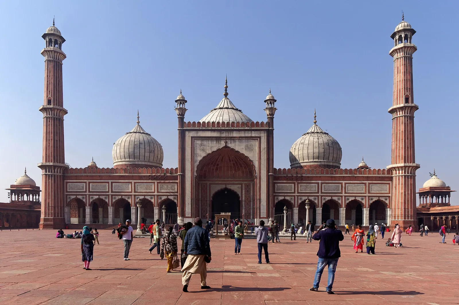 Domes and minarets of Jama Masjid in Old Delhi