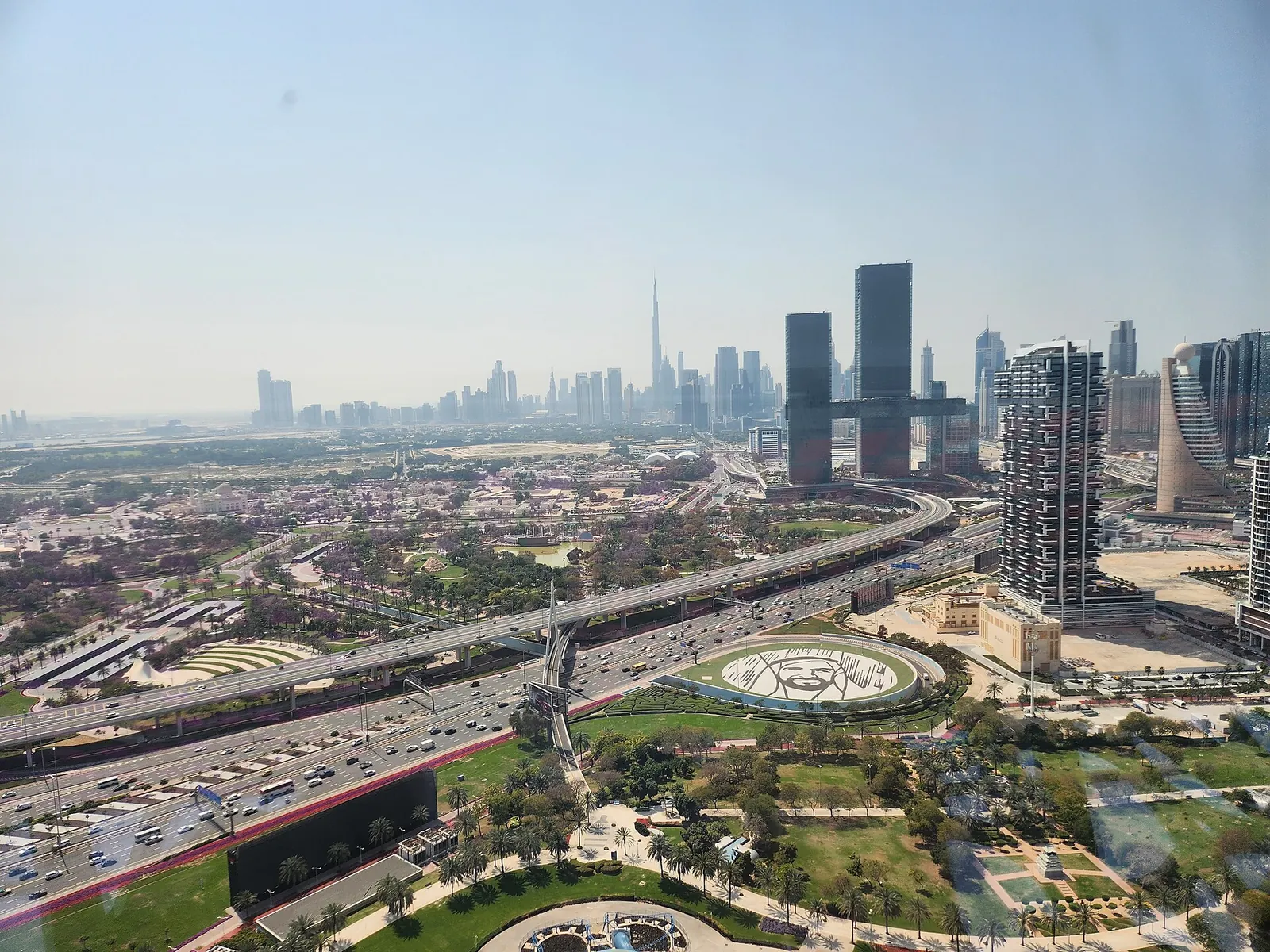 Downtown skyline seen from the Dubai Frame