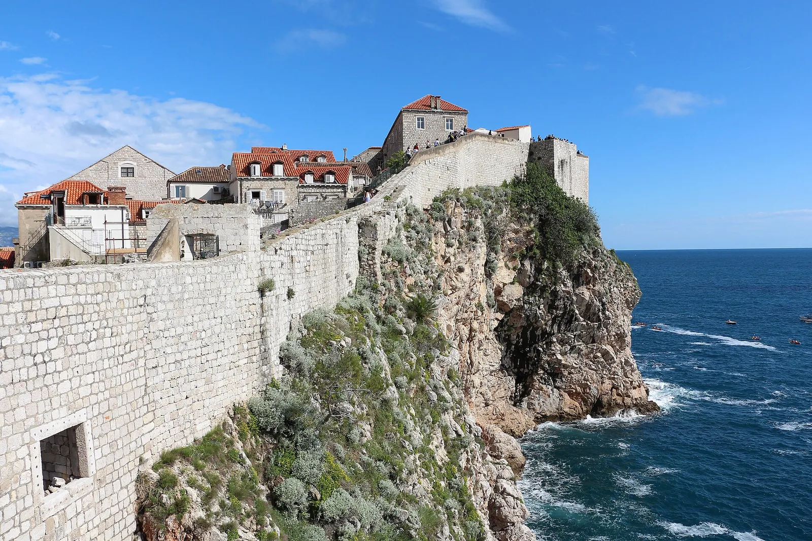 Dubrovnik's City Walls above the sea cliffs