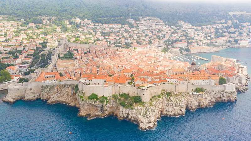 Dubrovnik Old Town and its walls on the Adriatic