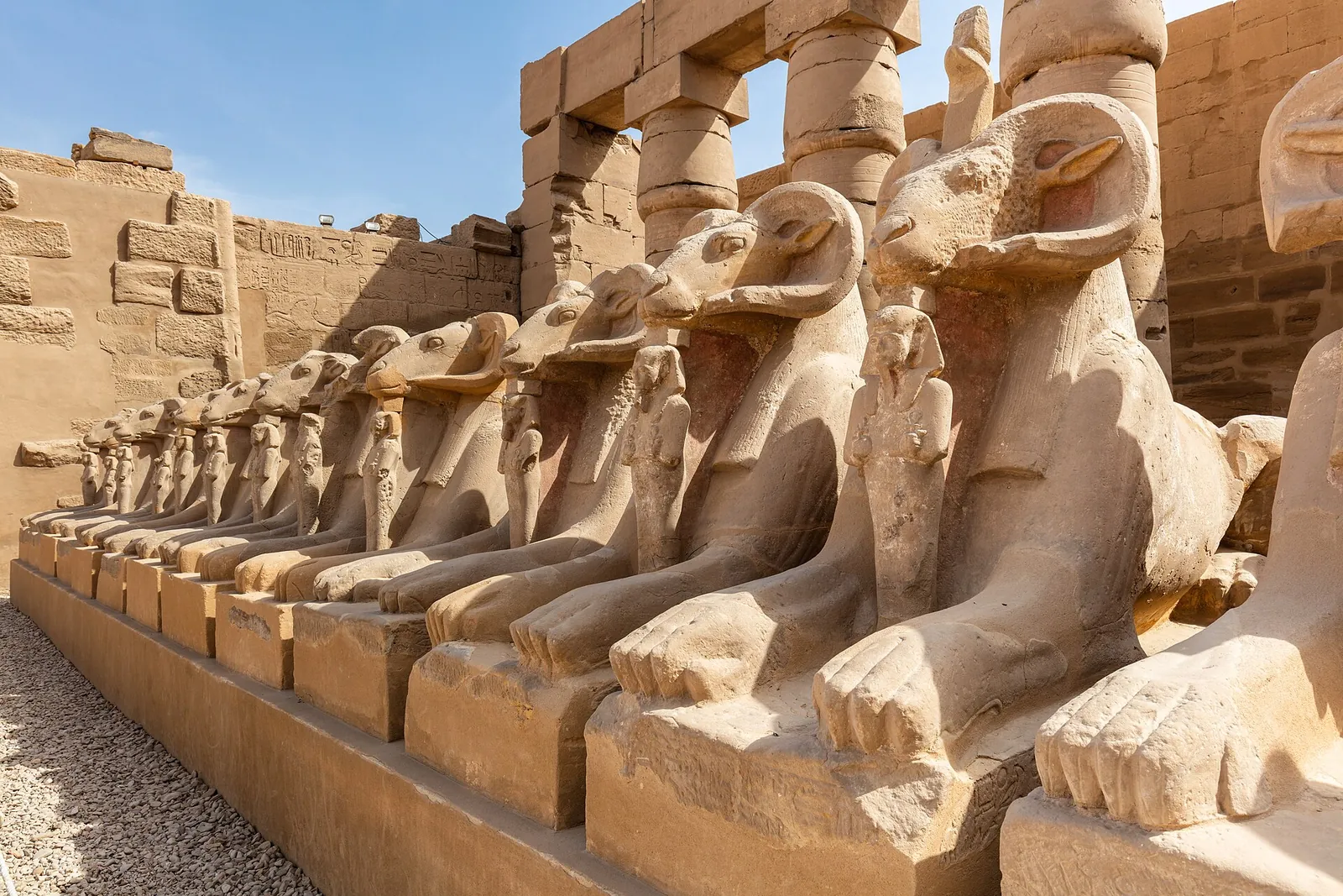 Avenue of ram-headed sphinxes at Karnak Temple