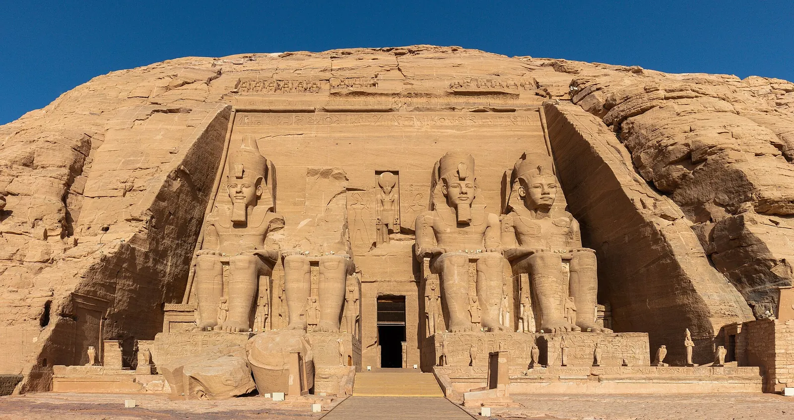 The giant statues of Ramesses II at Abu Simbel