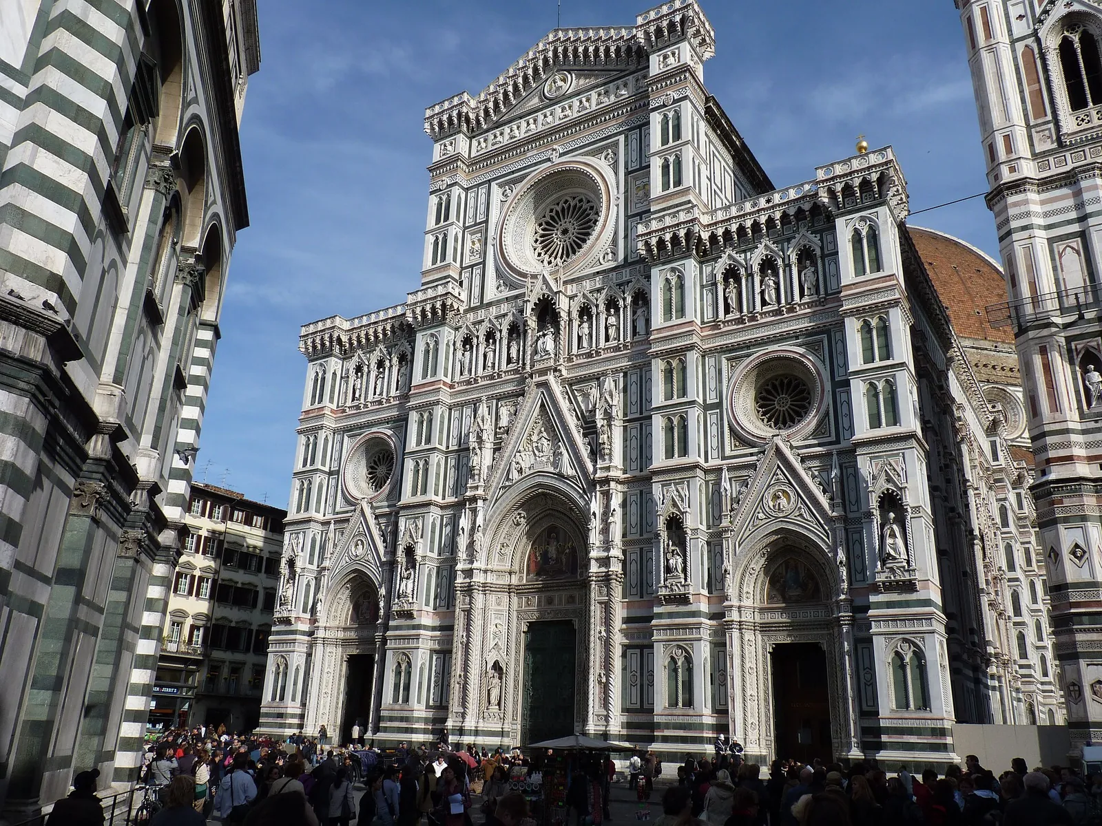 The marble facade of Florence Cathedral