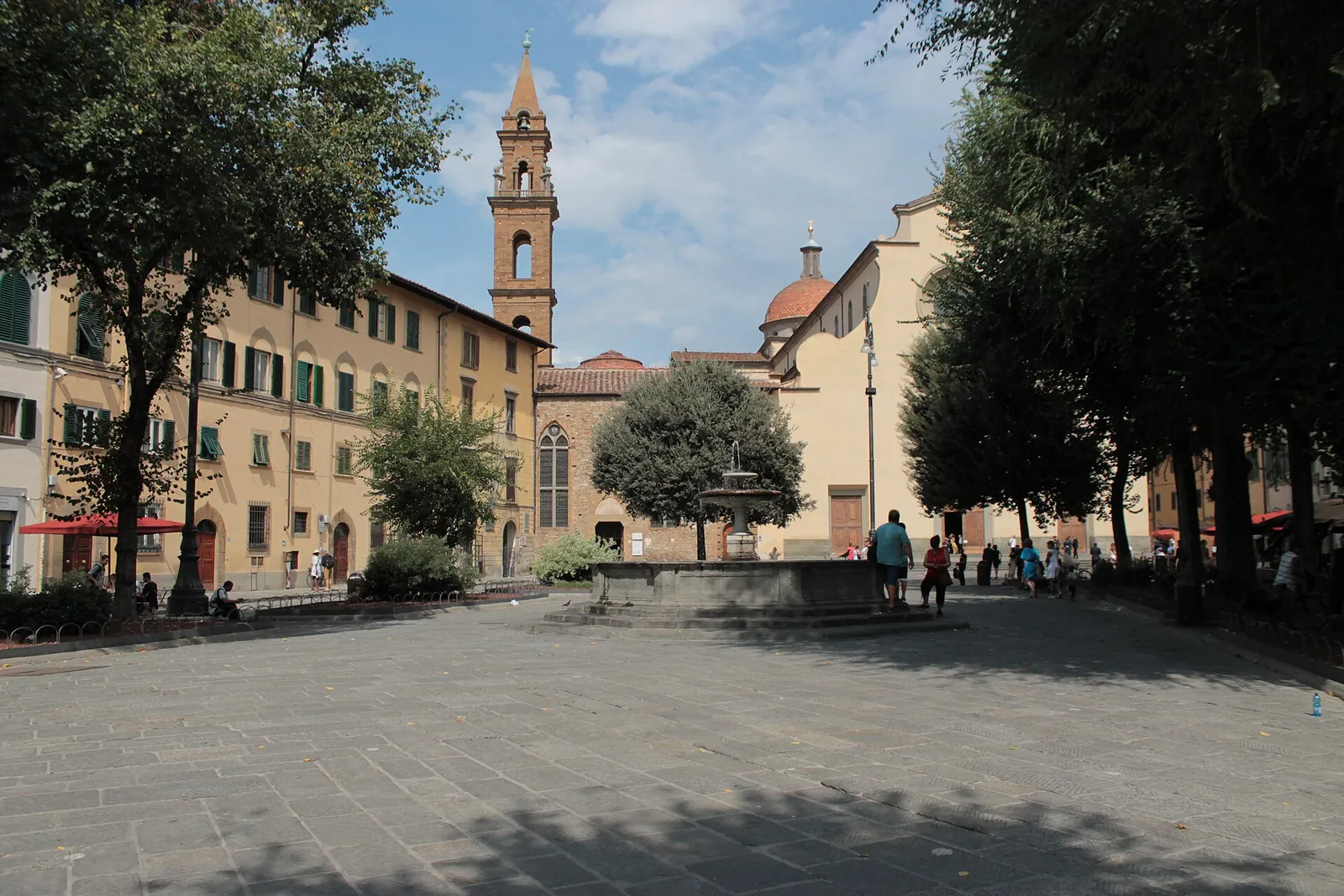 Piazza di Santo Spirito and its church on a sunny day