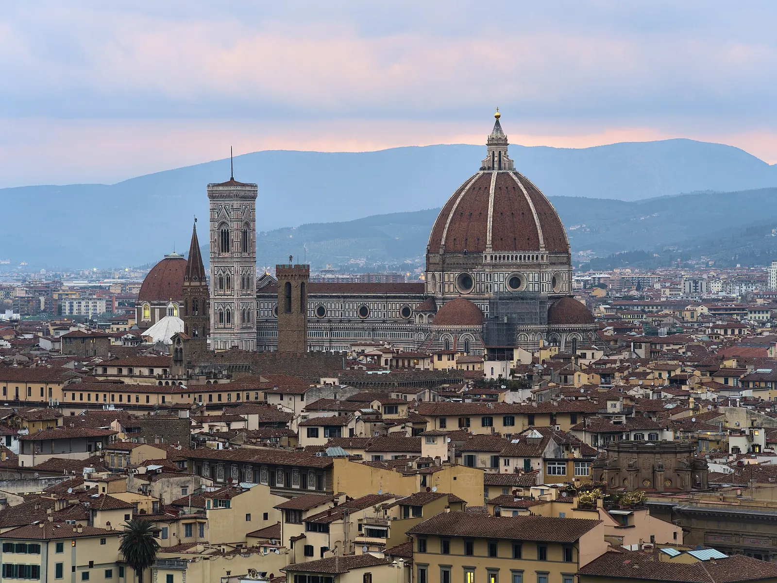 Brunelleschi's dome rising above Florence's rooftops