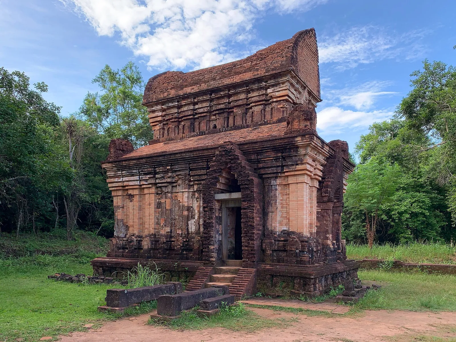 Cham brick temple among the trees at My Son