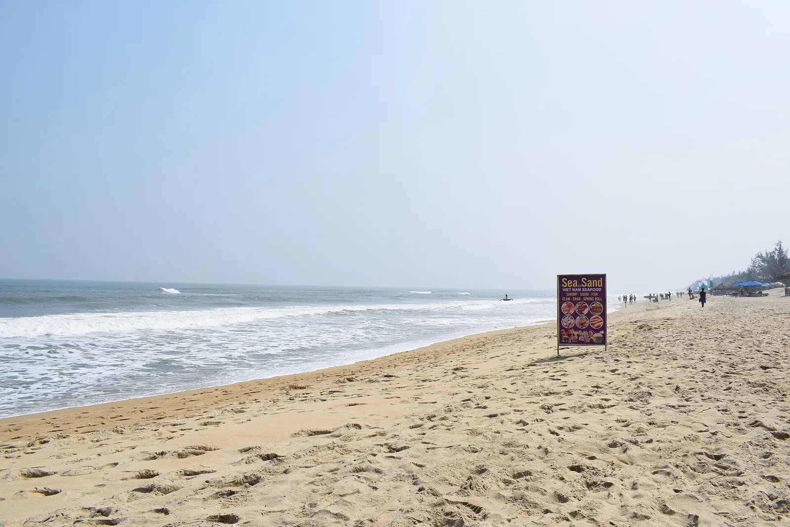 Golden sand and waves at An Bang Beach