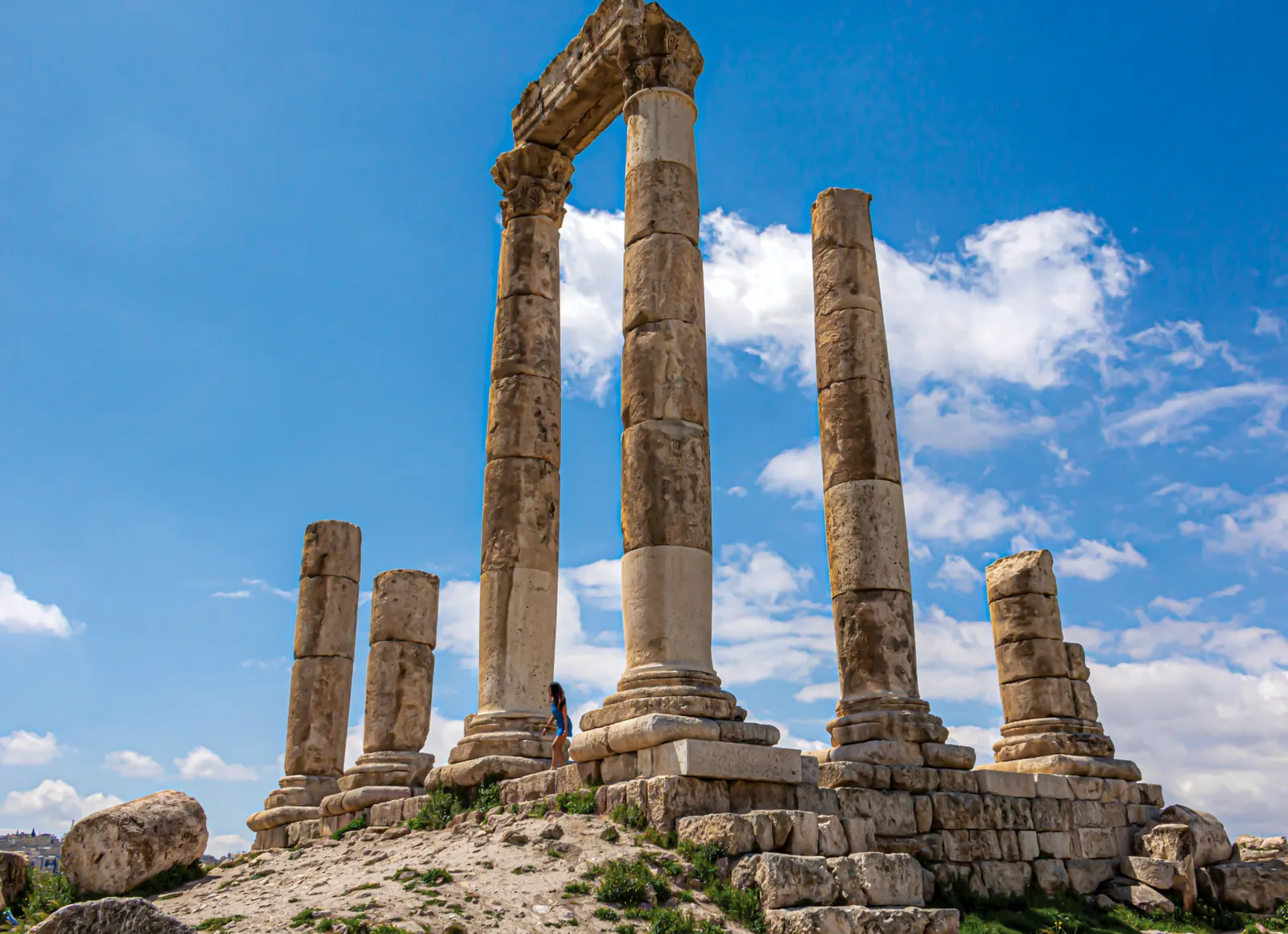 Temple of Hercules columns on the Amman Citadel