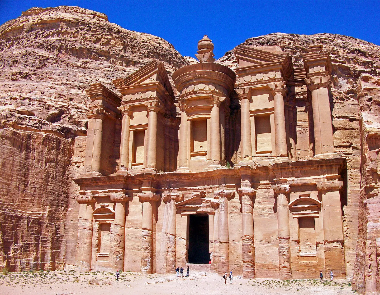 The Monastery carved into a rose-coloured mountain