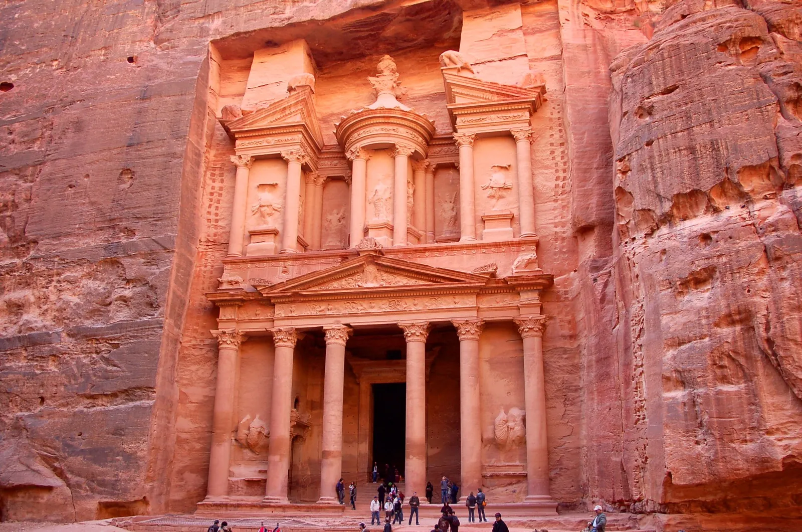 Petra's rose-red Treasury glowing at the end of the Siq