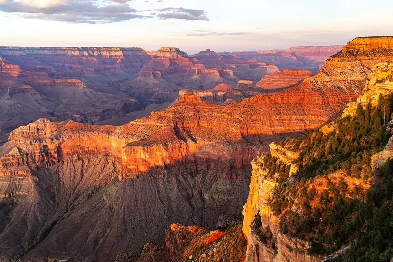 Golden light on the Grand Canyon from the South Rim