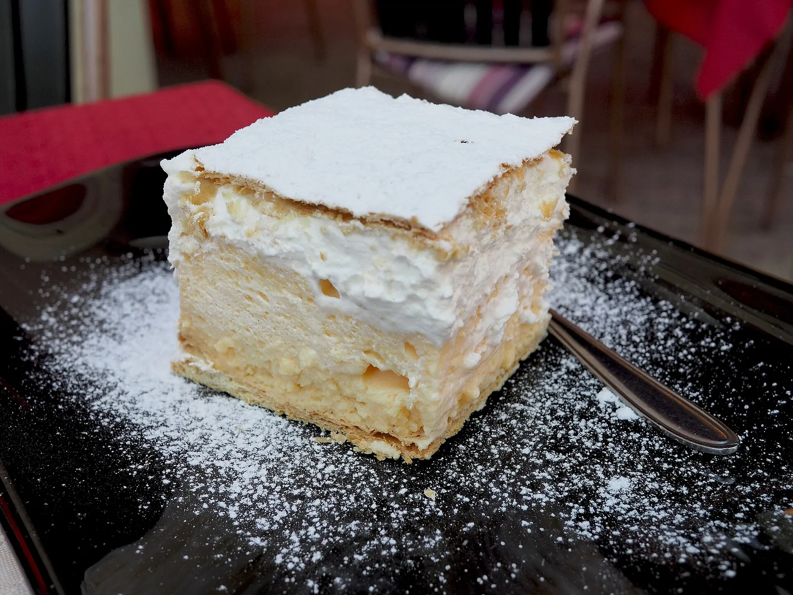 A slice of Bled's famous cream cake, kremšnita