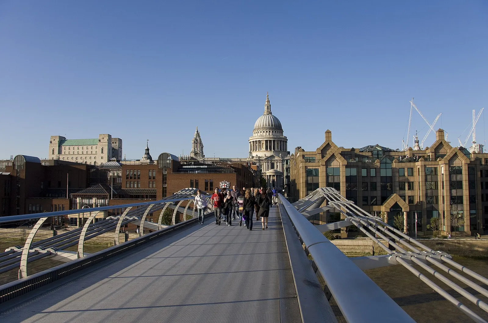 Millennium Bridge leading to the dome of St Paul's