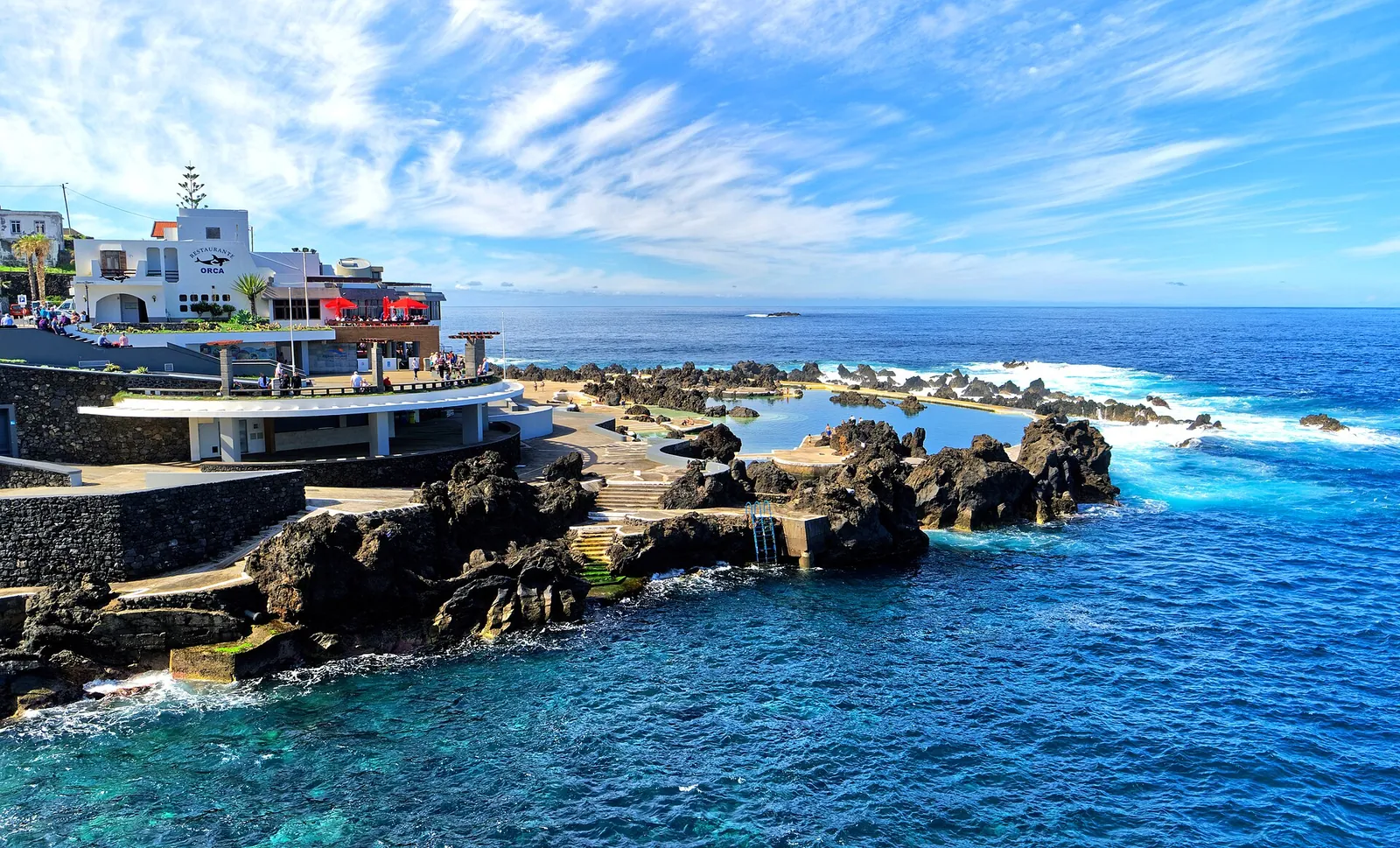 Sea-filled lava rock pools at Porto Moniz