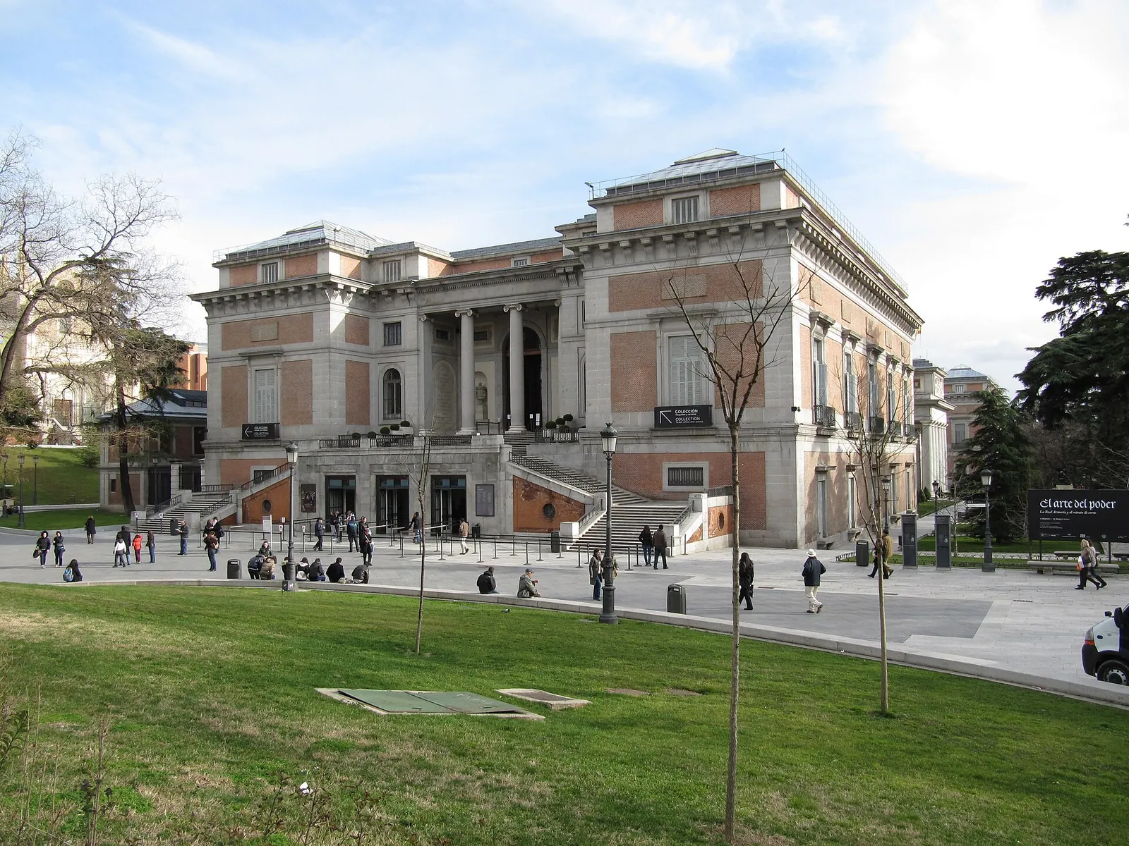 The Prado Museum's grand facade on a sunny day