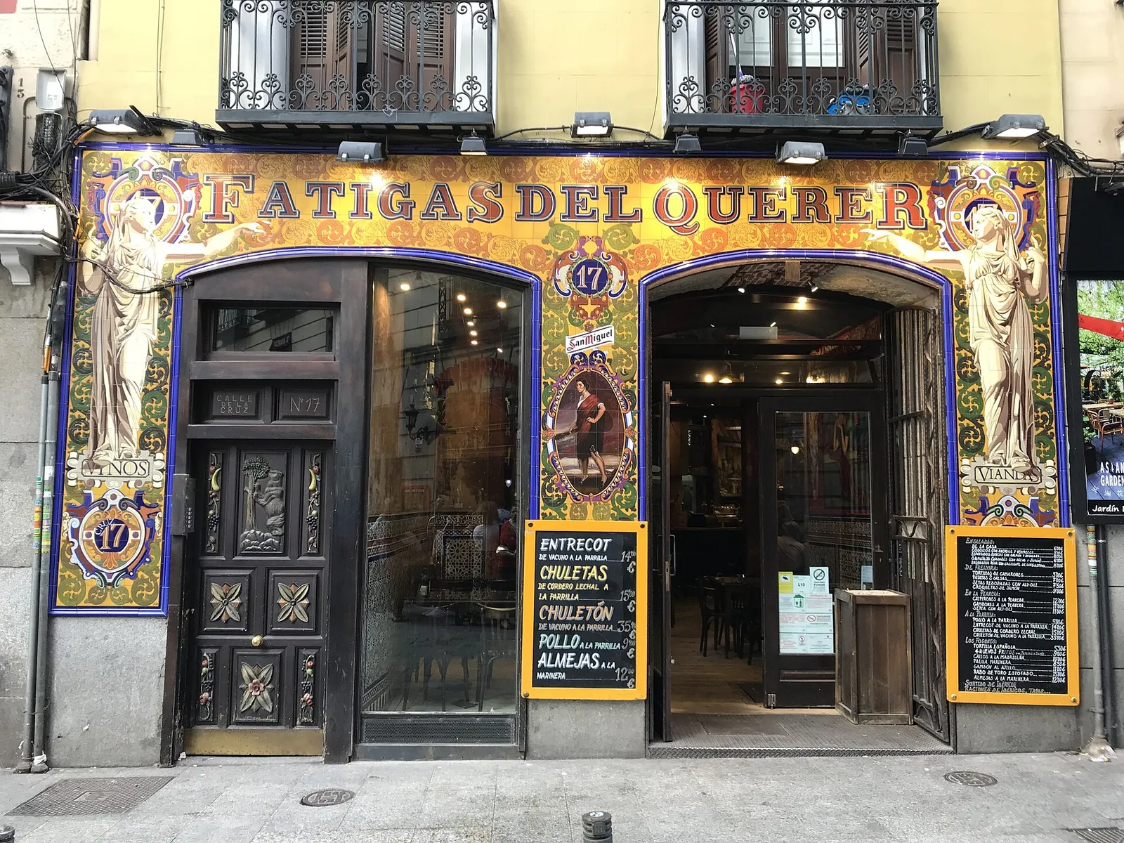 Tiled tavern front in the Barrio de las Letras