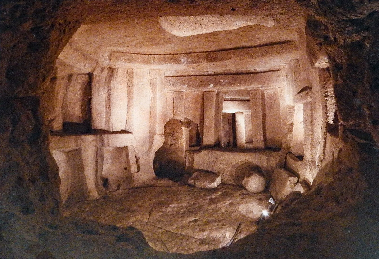 Rock-cut central chamber of the Ħal Saflieni Hypogeum