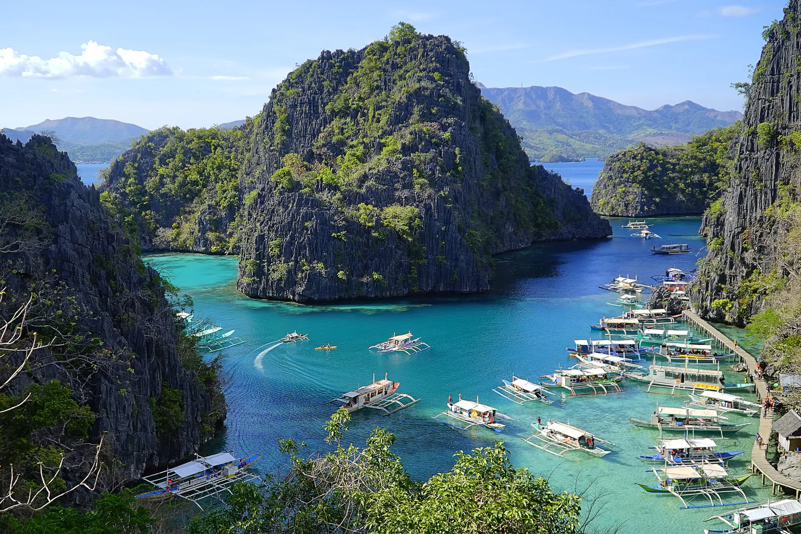 Turquoise Kayangan Lake viewpoint on Coron Island