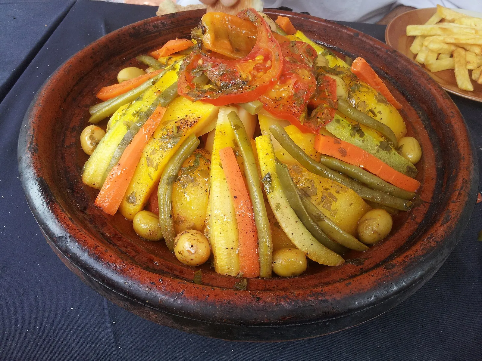 A colourful vegetable tagine fresh from the pot