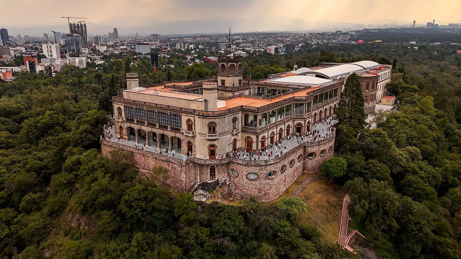 Chapultepec Castle on its wooded hill above the city