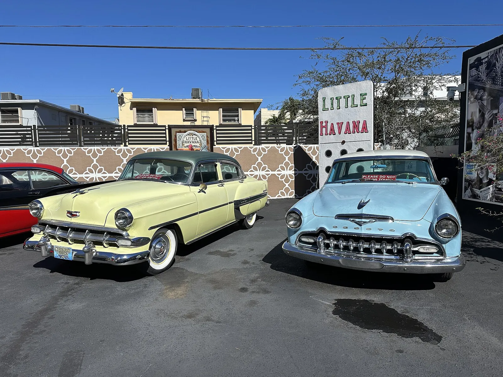 Classic cars parked on Calle Ocho in Little Havana
