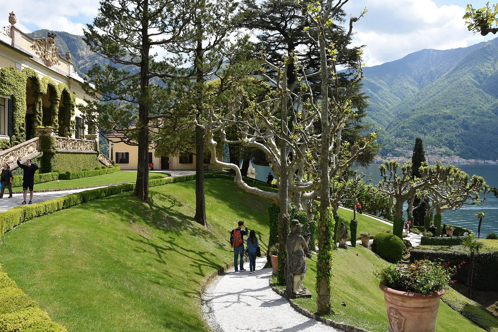 Terraced gardens of Villa del Balbianello above the lake