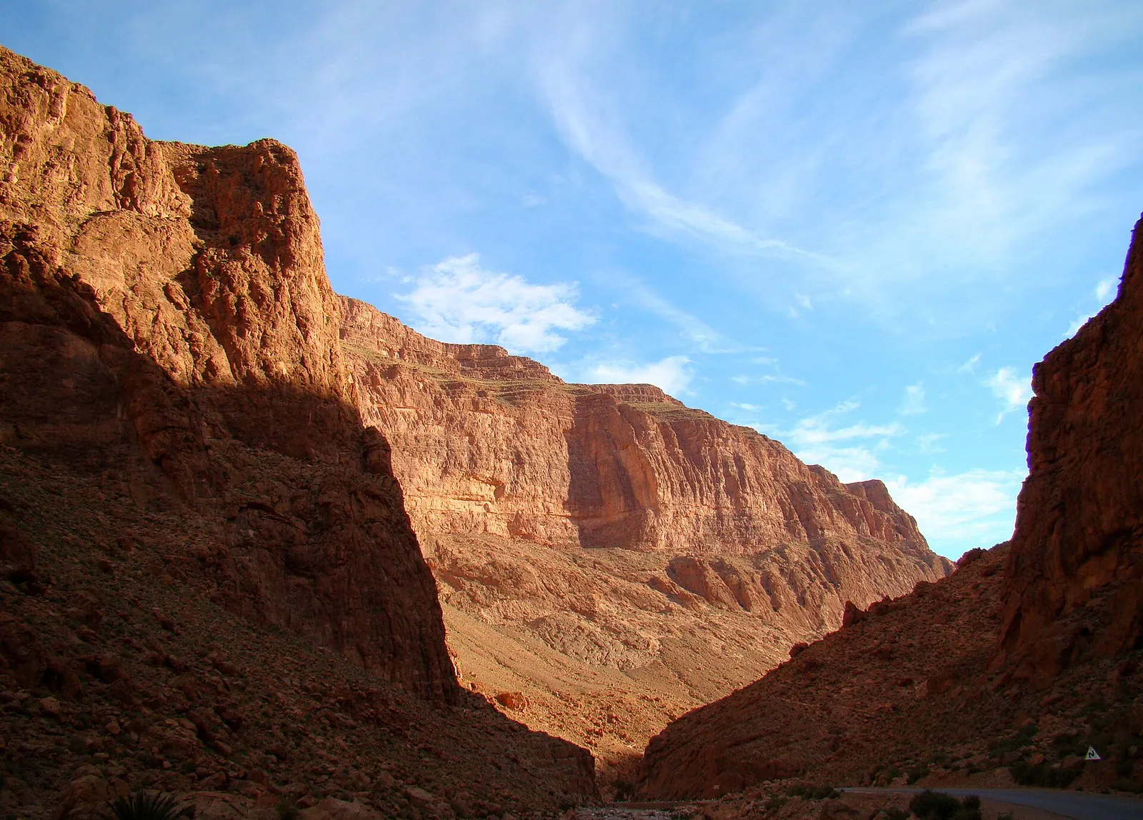 Towering red walls of Todra Gorge