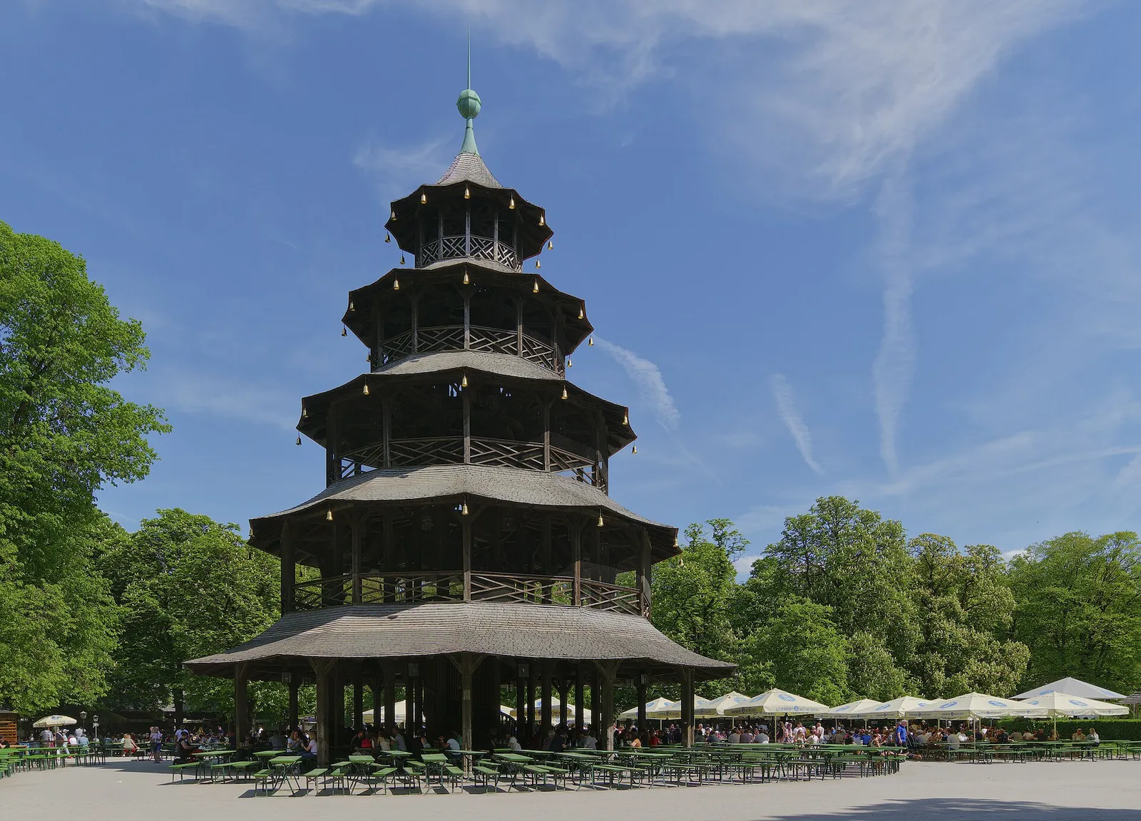 Chinese Tower beer garden in the English Garden