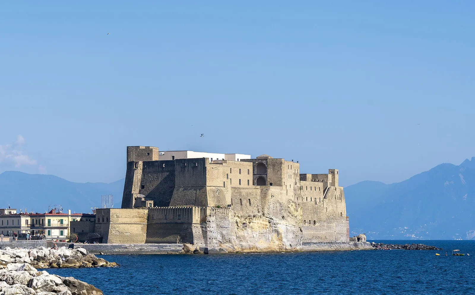 Castel dell'Ovo on its little island in the Bay of Naples